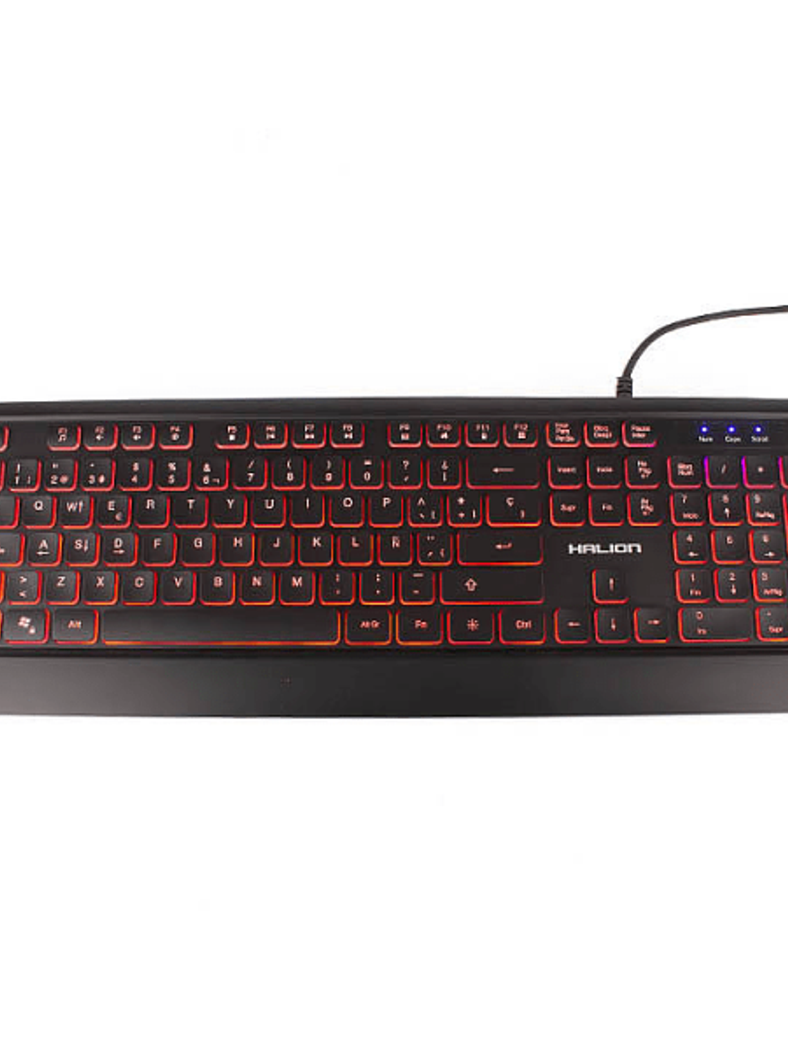 TECLADO GAMER HALION TOMCAT HA-K932 LED TRICOLOR - TECLAS CHOCOLATE - WATERPROOF - USB 1.5M 2