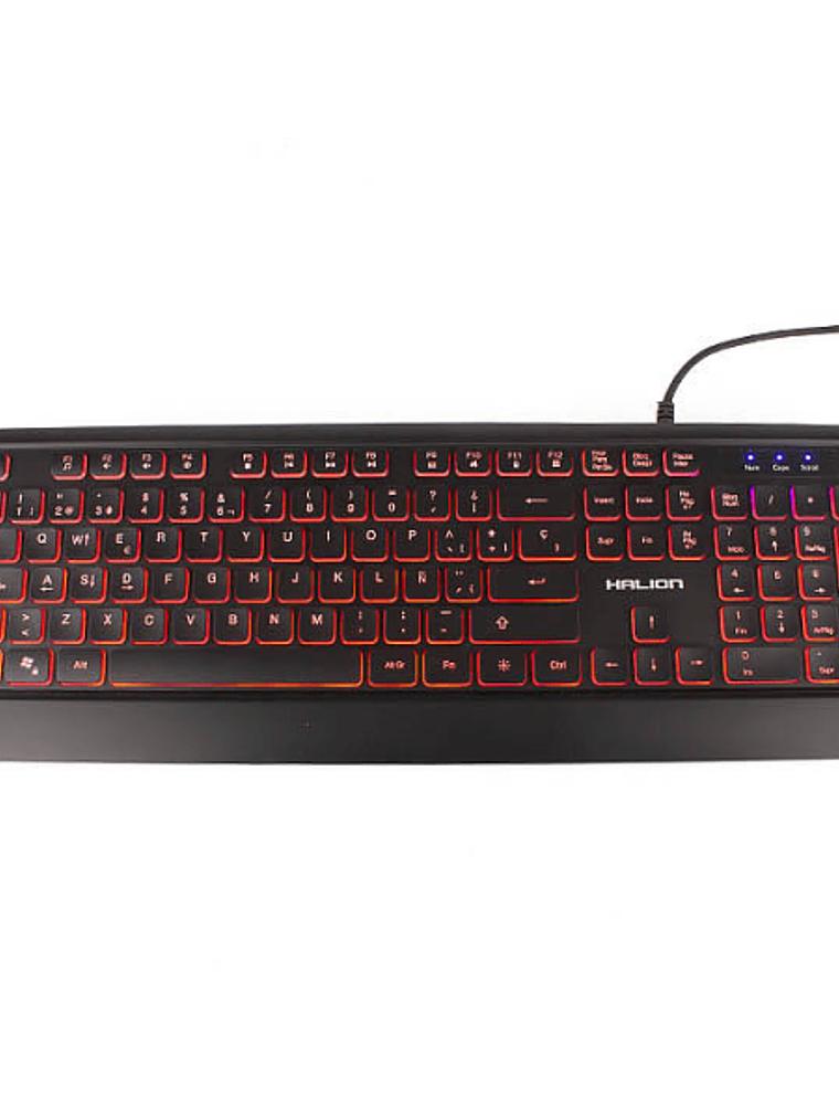 TECLADO GAMER HALION TOMCAT HA-K932 LED TRICOLOR - TECLAS CHOCOLATE - WATERPROOF - USB 1.5M 2