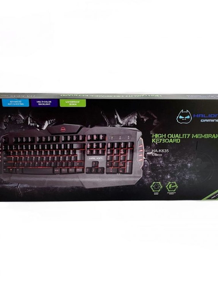 TECLADO GAMER HALION ULTRON HA-K635 LED TRICOLOR - TECLAS ALTAS - WATERPROOF - MULTIMEDIA 5