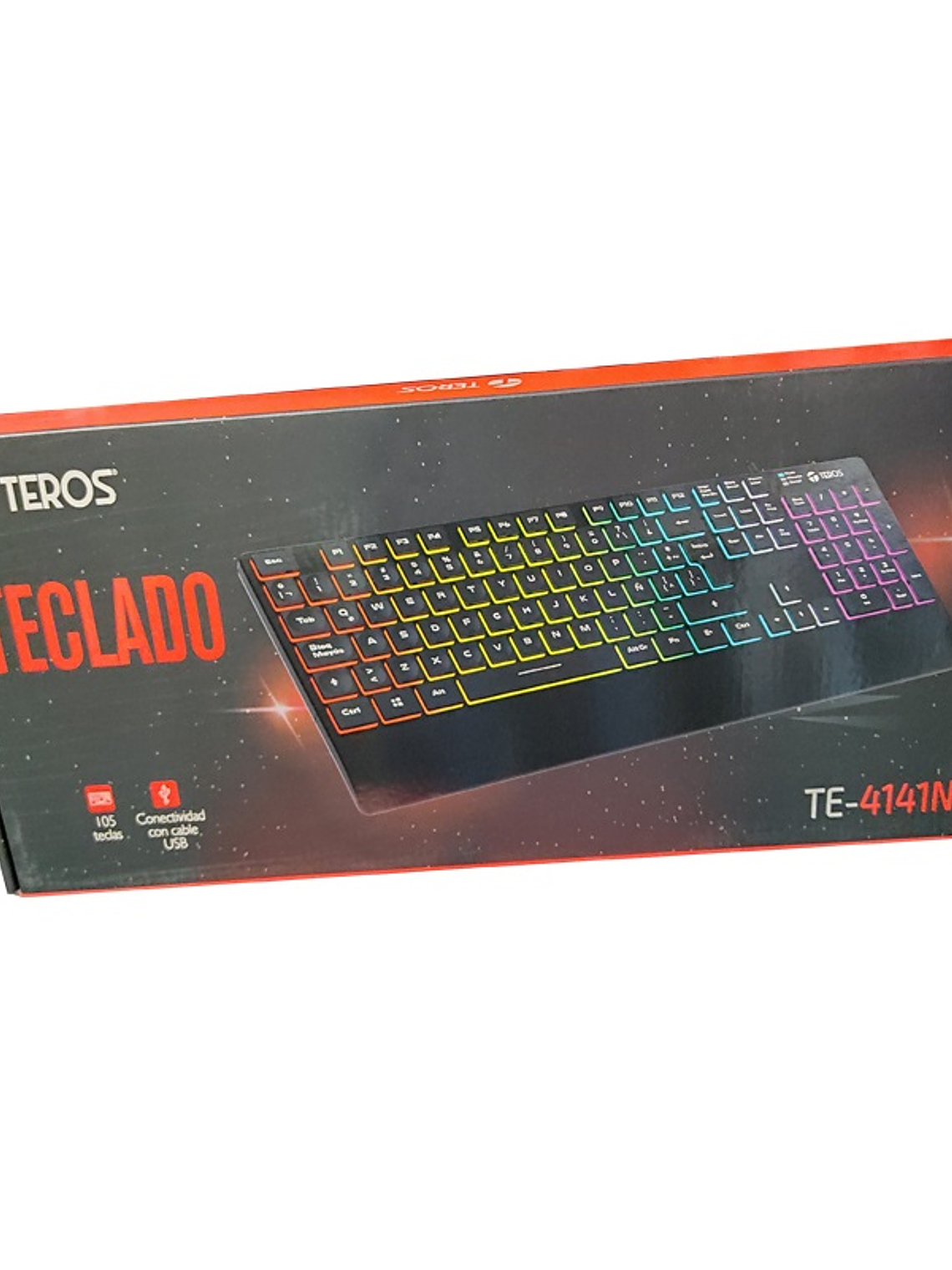 TECLADO GAMER TEROS TE-4141N SLIM RETROILUMINADO RGB - 105 TECLAS - USB ESPAÑOL - DISEÑO DELGADO 2