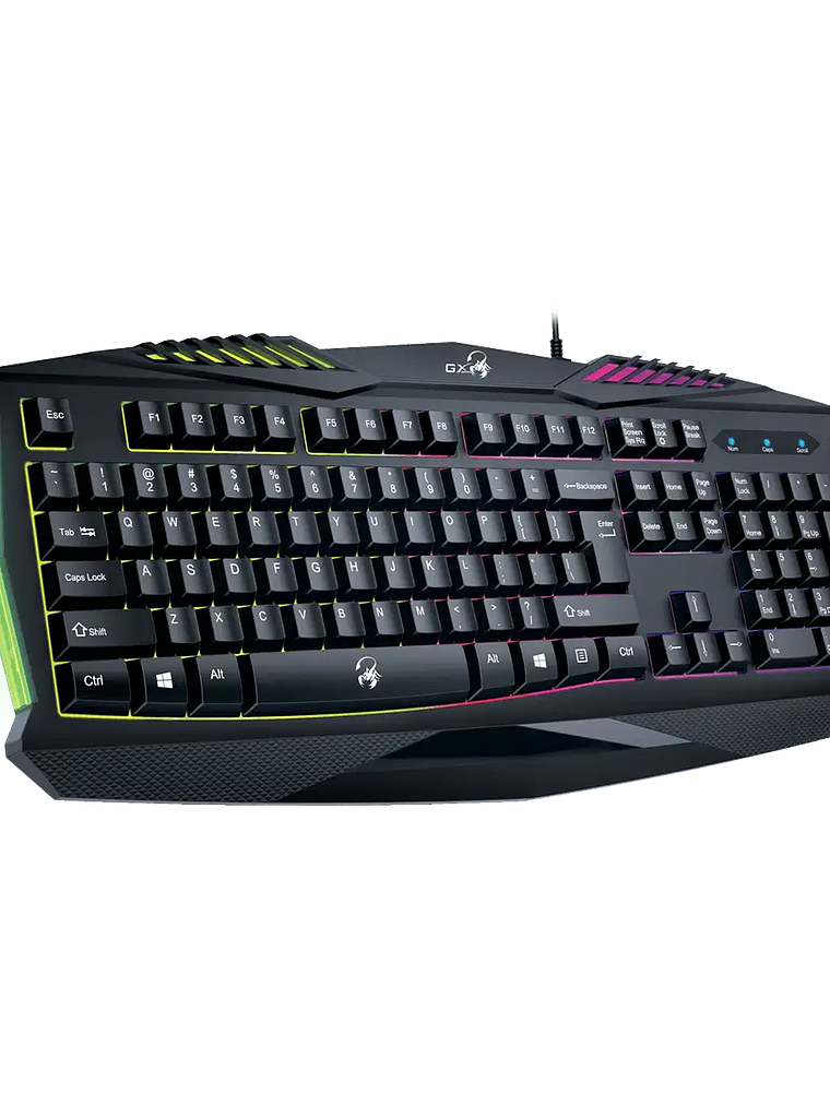 TECLADO GAMER SCORPION K220 INTELIGENTE RETROILUMINADO - 7 COLORES ARCOÍRIS - CONSTRUCCIÓN ROBUSTA  1
