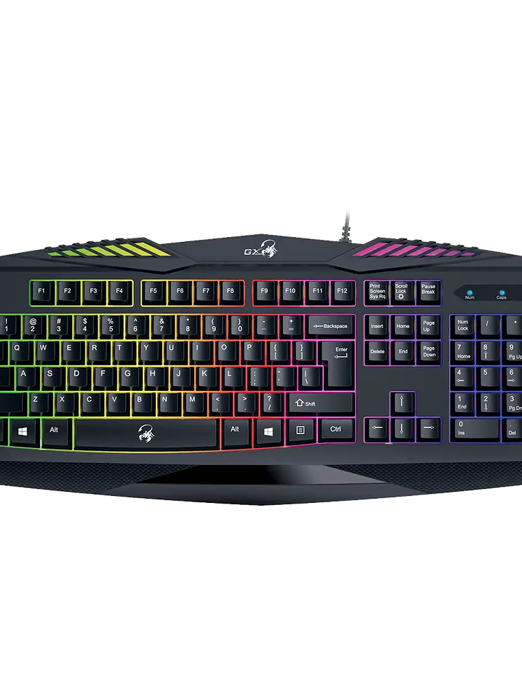 TECLADO GAMER SCORPION K220 INTELIGENTE RETROILUMINADO - 7 COLORES ARCOÍRIS - CONSTRUCCIÓN ROBUSTA  2