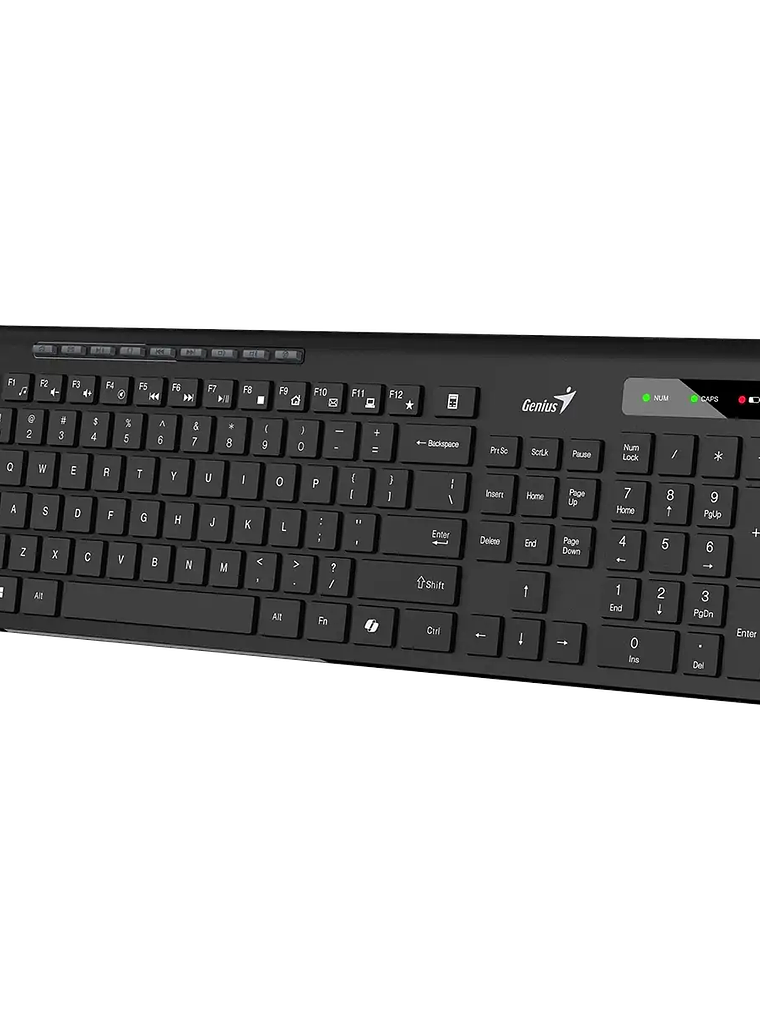 TECLADO INALÁMBRICO GENIUS SLIMSTAR 7230 2.4GHZ - TECLA AI COPILOT - TECLAS CHOCOLATE SILENCIOSAS - 9 MULTIMEDIA - DISEÑO ERGONÓMICO SLIM 2