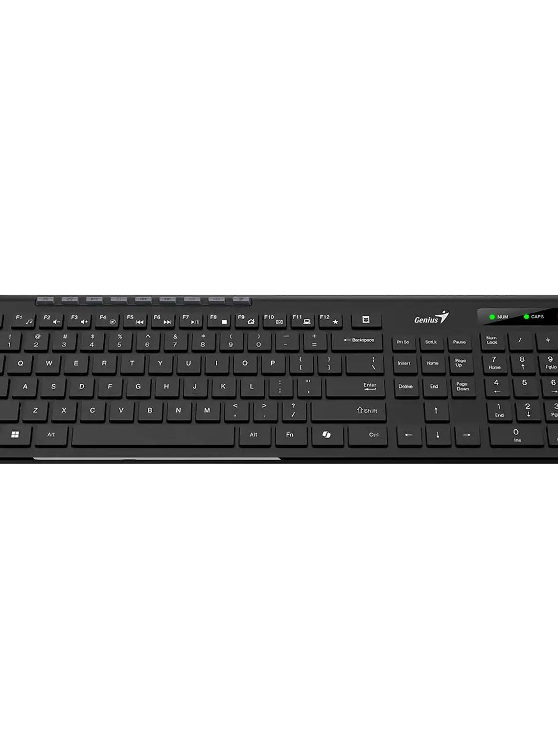 TECLADO INALÁMBRICO GENIUS SLIMSTAR 7230 2.4GHZ - TECLA AI COPILOT - TECLAS CHOCOLATE SILENCIOSAS - 9 MULTIMEDIA - DISEÑO ERGONÓMICO SLIM 3
