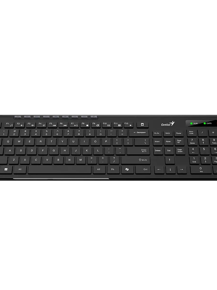 TECLADO INALÁMBRICO GENIUS SLIMSTAR 7230 2.4GHZ - TECLA AI COPILOT - TECLAS CHOCOLATE SILENCIOSAS - 9 MULTIMEDIA - DISEÑO ERGONÓMICO SLIM 3