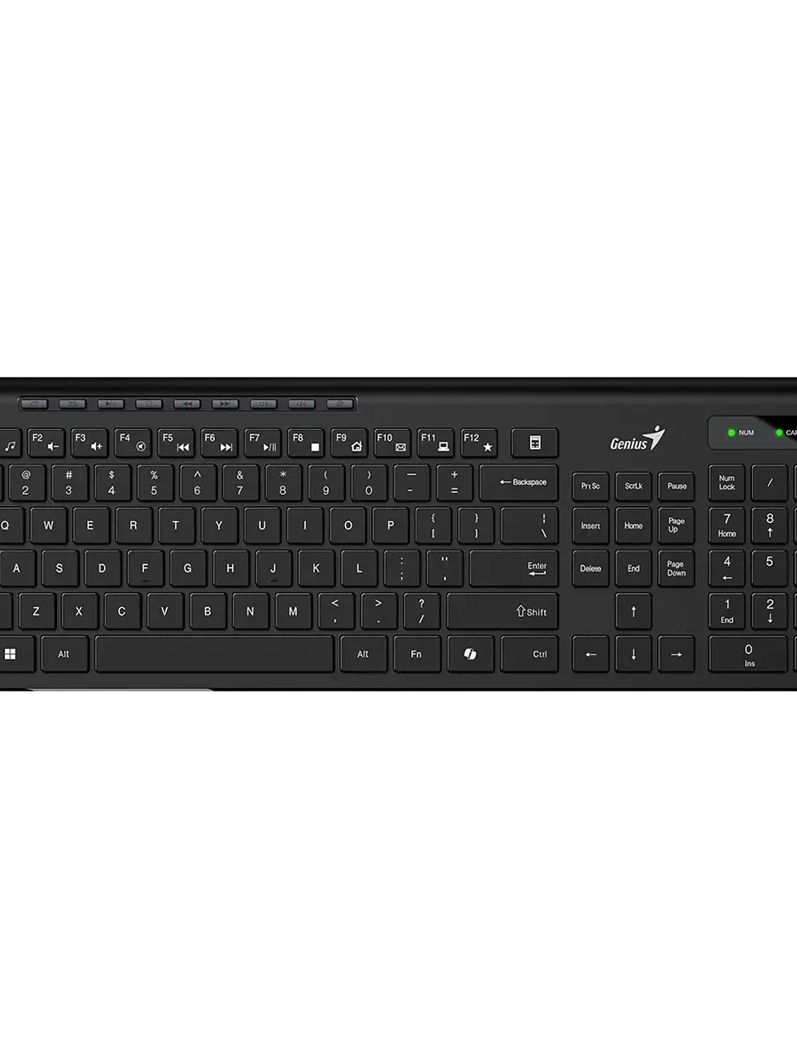 TECLADO INALÁMBRICO GENIUS SLIMSTAR 7230 2.4GHZ - TECLA AI COPILOT - TECLAS CHOCOLATE SILENCIOSAS - 9 MULTIMEDIA - DISEÑO ERGONÓMICO SLIM 4