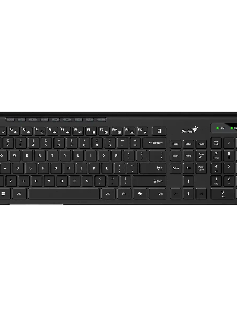 TECLADO INALÁMBRICO GENIUS SLIMSTAR 7230 2.4GHZ - TECLA AI COPILOT - TECLAS CHOCOLATE SILENCIOSAS - 9 MULTIMEDIA - DISEÑO ERGONÓMICO SLIM 4