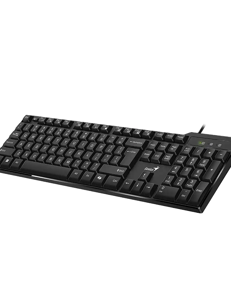 TECLADO GENIUS KB-100X USB CON TECLA AI COPILOT - TECLA SUSPENSIÓN - 12 MULTIMEDIA - RESISTENTE DERRAMES 1
