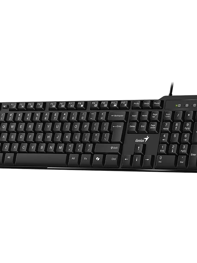 TECLADO GENIUS KB-100X USB CON TECLA AI COPILOT - TECLA SUSPENSIÓN - 12 MULTIMEDIA - RESISTENTE DERRAMES 4