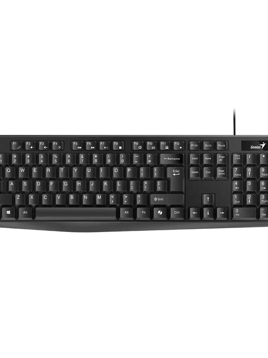 TECLADO GENIUS KB-117 USB/PS2 CON TECLA AI COPILOT - 12 MULTIMEDIA - PERFIL BAJO - RESISTENTE DERRAMES 1