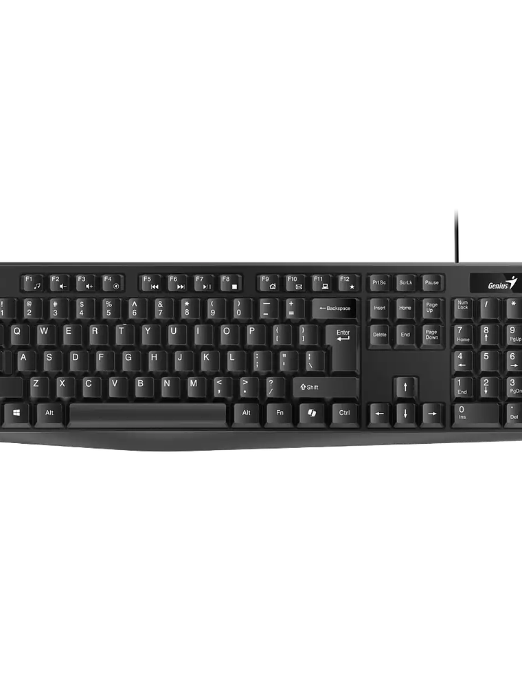 TECLADO GENIUS KB-117 USB/PS2 CON TECLA AI COPILOT - 12 MULTIMEDIA - PERFIL BAJO - RESISTENTE DERRAMES 1