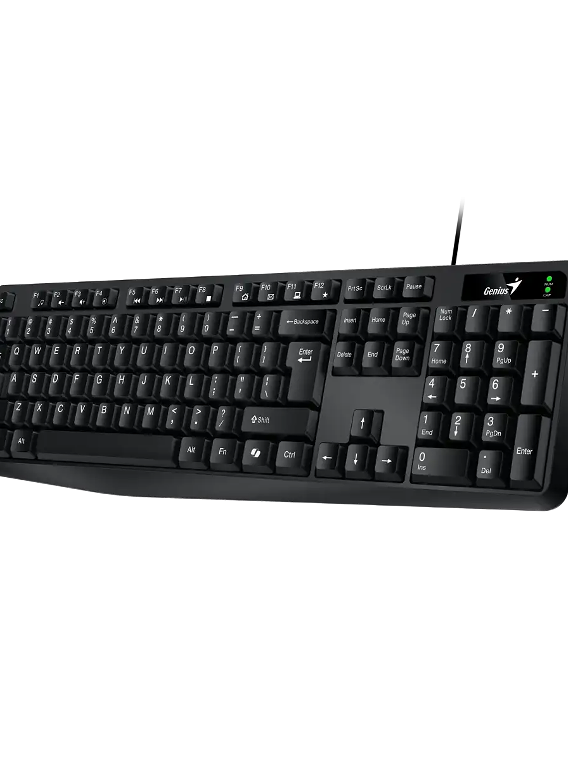 TECLADO GENIUS KB-117 USB/PS2 CON TECLA AI COPILOT - 12 MULTIMEDIA - PERFIL BAJO - RESISTENTE DERRAMES 3