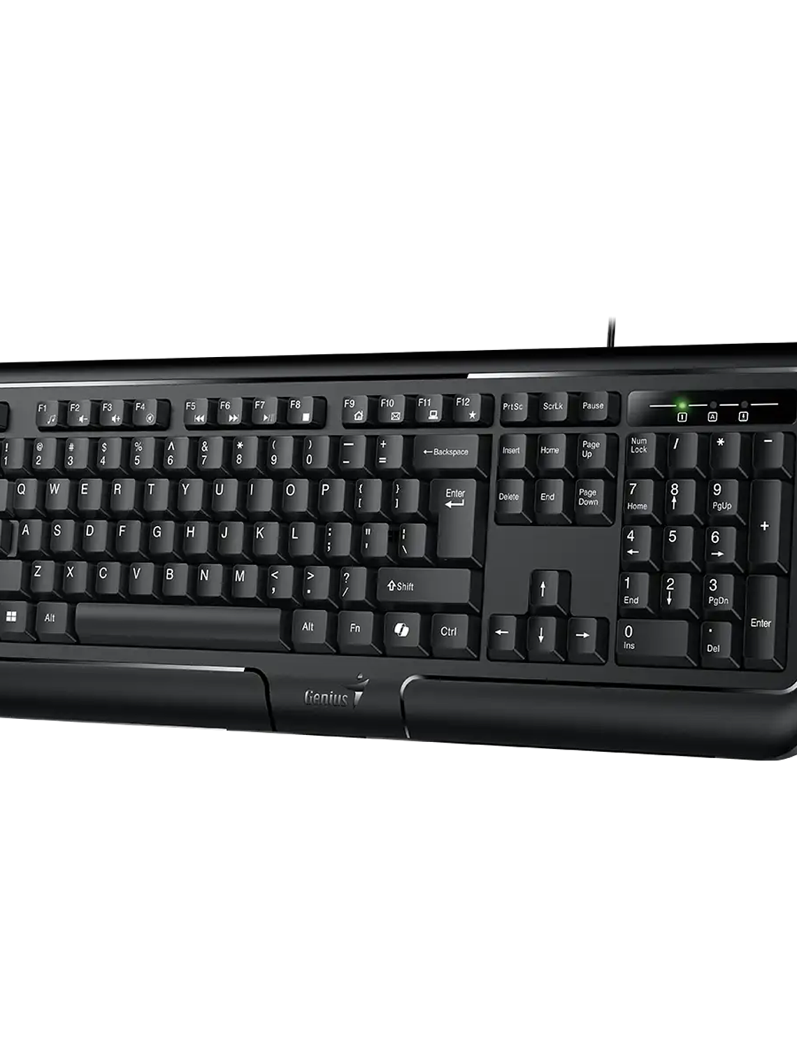 TECLADO GENIUS KB-118 II USB CON REPOSAMUÑECAS - TECLA AI COPILOT - 12 MULTIMEDIA - PERFIL BAJO ERGONÓMICO 1