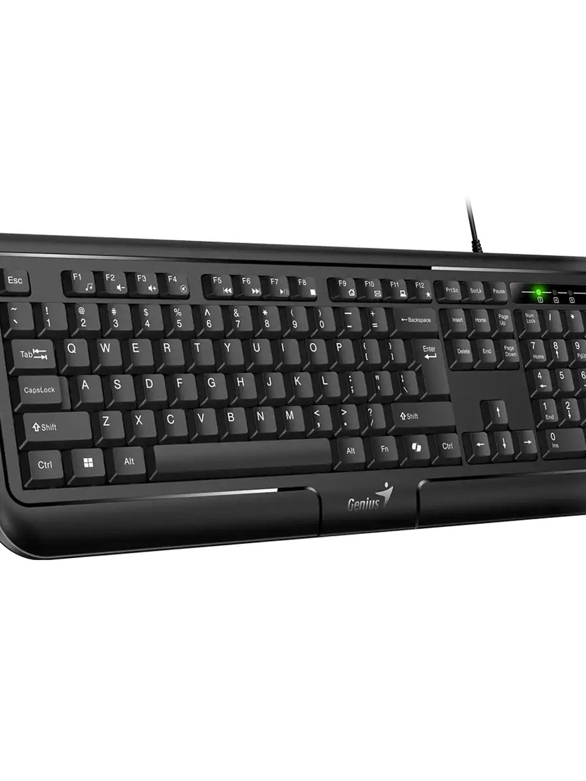 TECLADO GENIUS KB-118 II USB CON REPOSAMUÑECAS - TECLA AI COPILOT - 12 MULTIMEDIA - PERFIL BAJO ERGONÓMICO 2