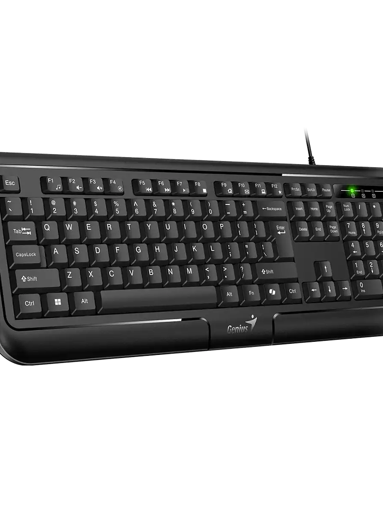 TECLADO GENIUS KB-118 II USB CON REPOSAMUÑECAS - TECLA AI COPILOT - 12 MULTIMEDIA - PERFIL BAJO ERGONÓMICO 2