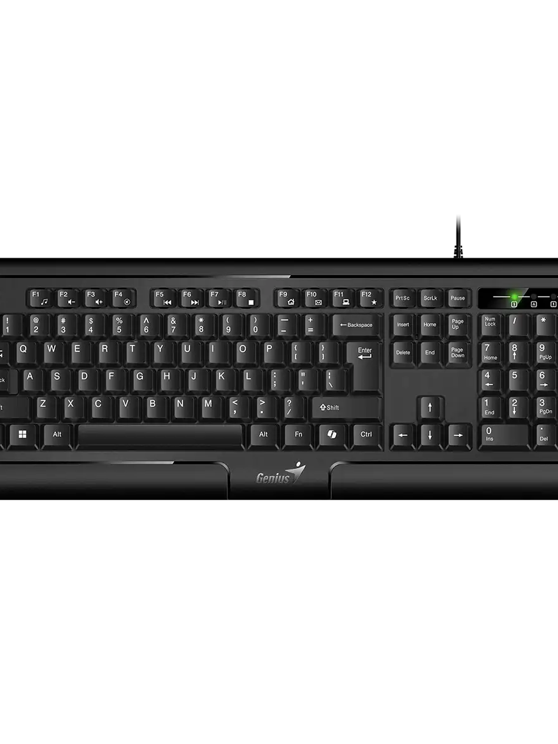 TECLADO GENIUS KB-118 II USB CON REPOSAMUÑECAS - TECLA AI COPILOT - 12 MULTIMEDIA - PERFIL BAJO ERGONÓMICO 3
