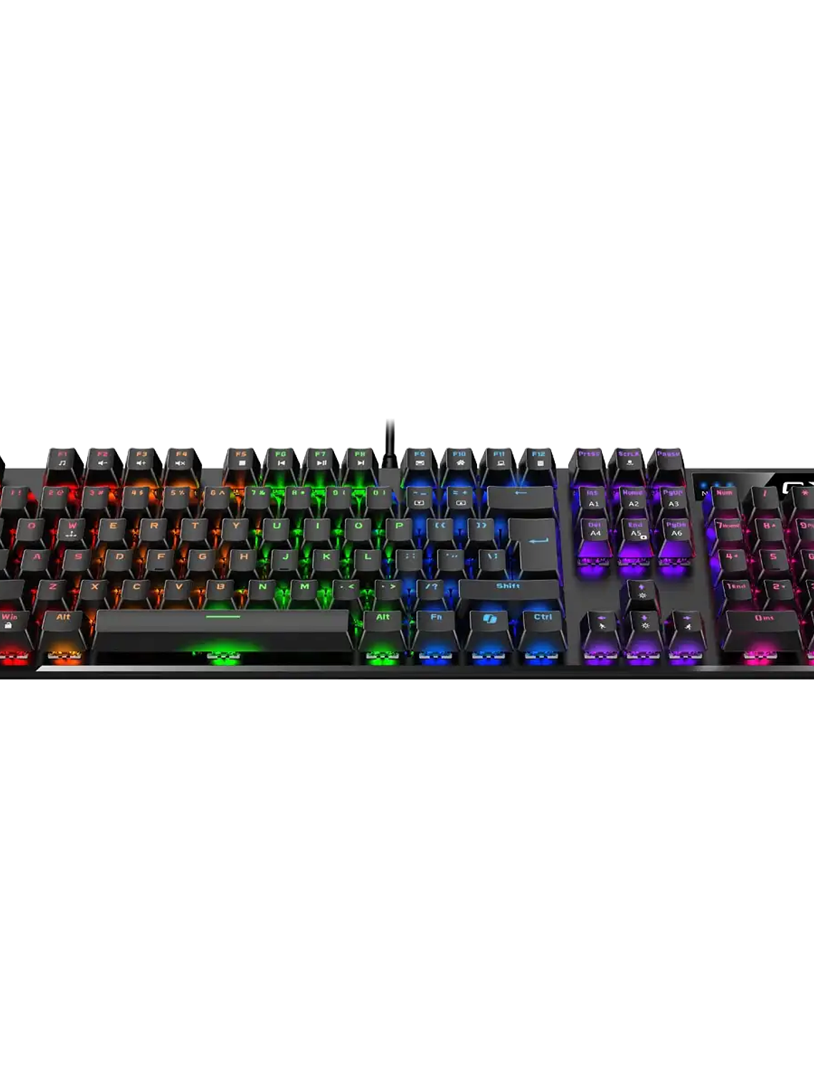 TECLADO MECÁNICO SCORPION K12 RGB - SWITCHES BROWN TÁCTILES - ANTI-GHOSTING COMPLETO - TECLA AI COPILOT - USB 1.8M 1