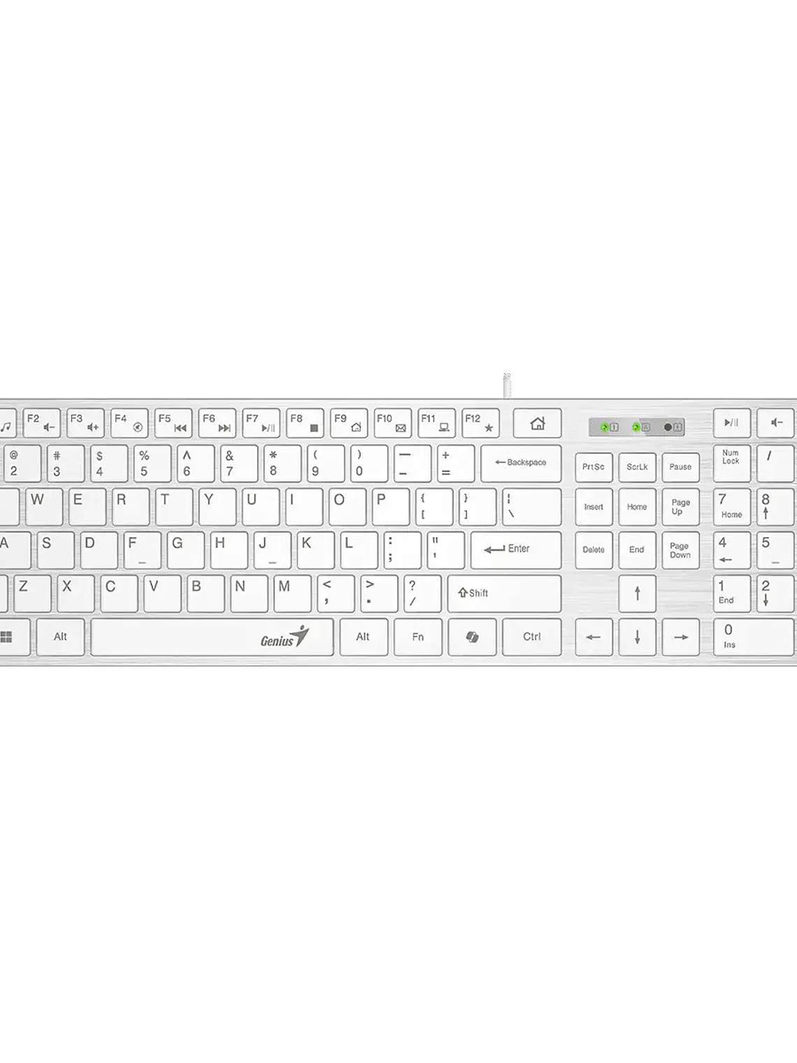 TECLADO GENIUS SLIMSTAR 126 USB MULTIMEDIA - 4 ACCESO RÁPIDO - DISEÑO SLIM ERGONÓMICO 1