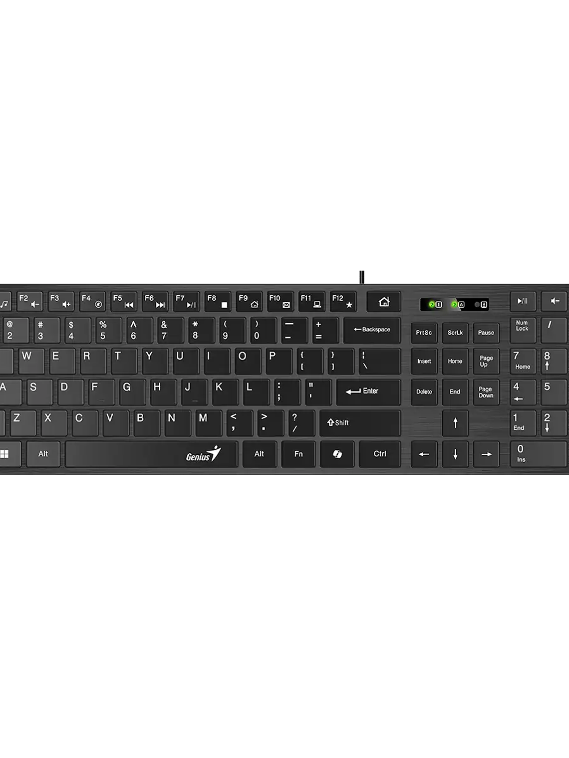 TECLADO GENIUS SLIMSTAR 126 USB MULTIMEDIA - 4 ACCESO RÁPIDO - DISEÑO SLIM ERGONÓMICO 2