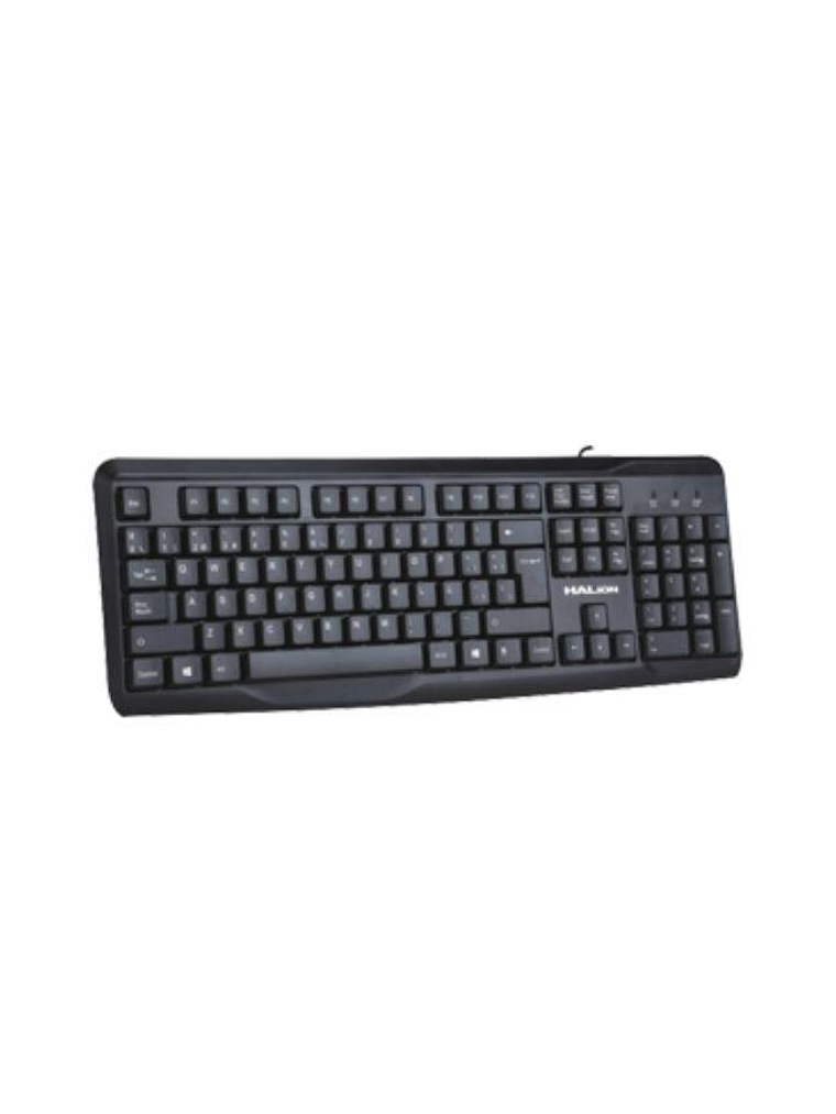 Teclado USB Halion HA-K332 Básico Negro para Computadora 1