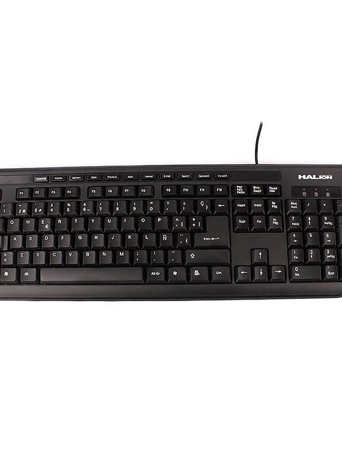 Teclado USB Multimedia Halion HA-K613 Office Negro Resistente al Agua 1
