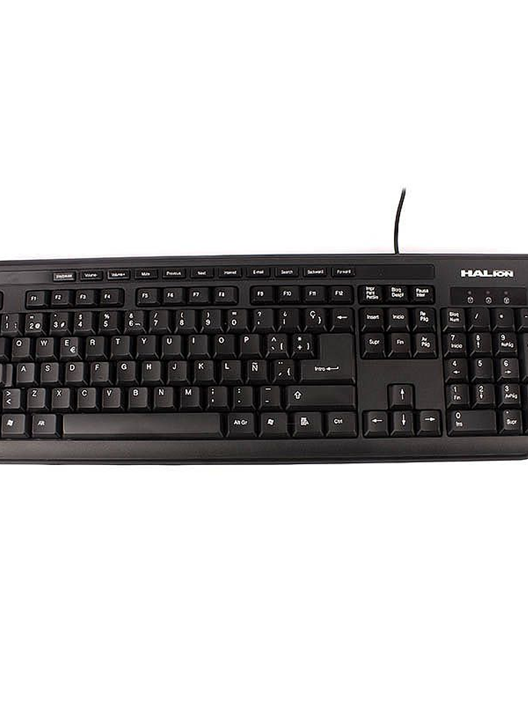 Teclado USB Multimedia Halion HA-K613 Office Negro Resistente al Agua 1
