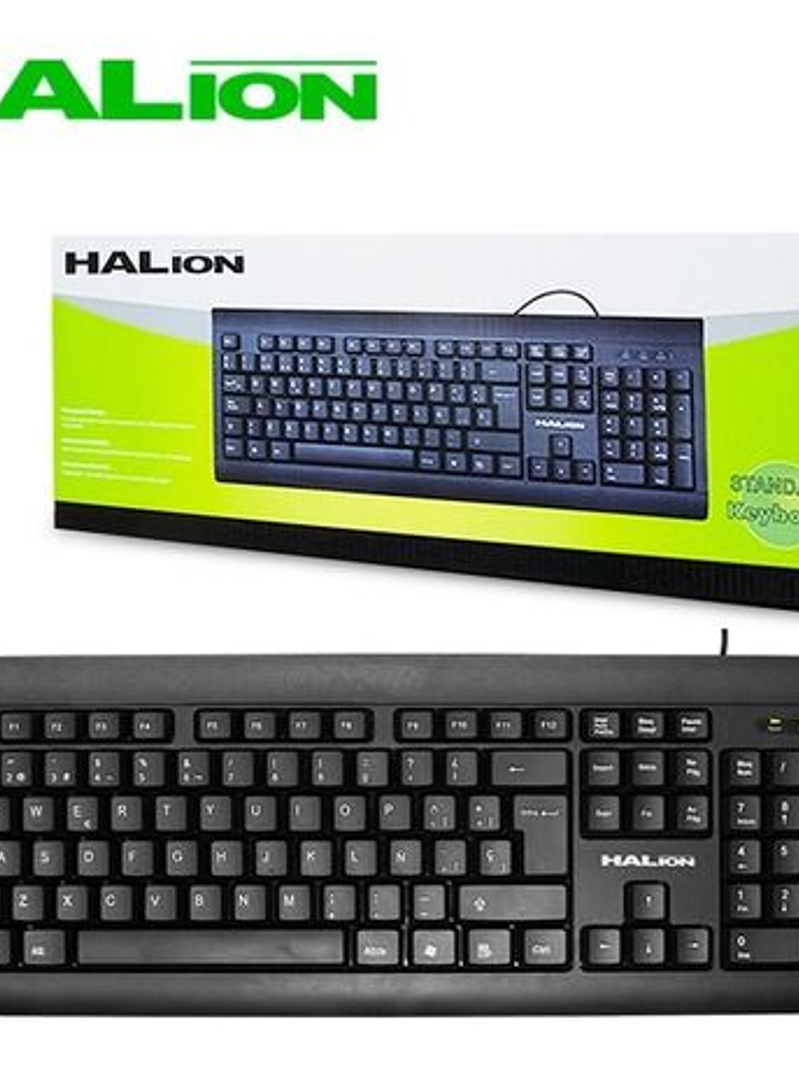 Teclado USB Standard Halion HA-K704 Office Negro Compatible Windows, Android y Mac 1