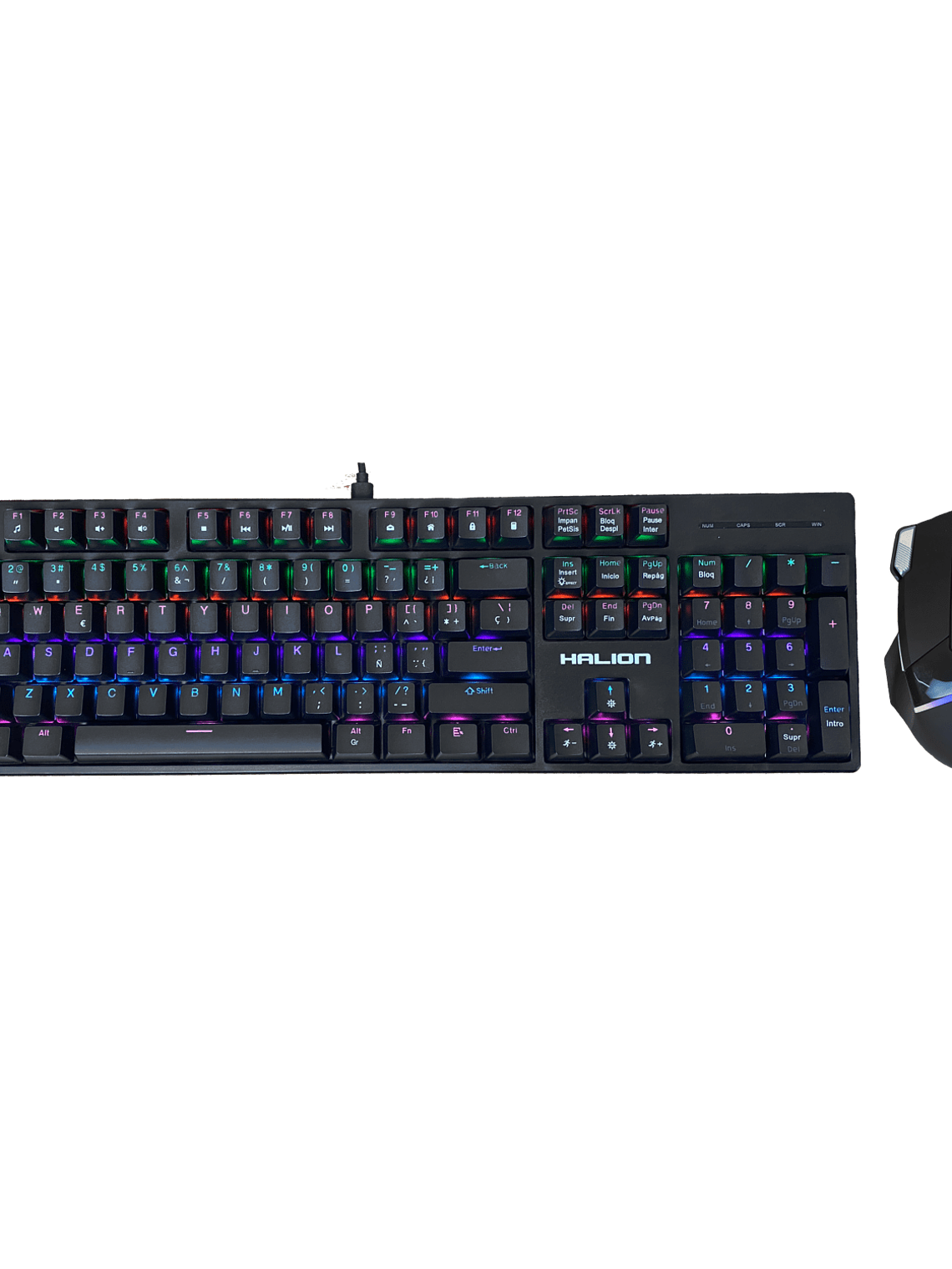 Kit Gamer Halion Pegaso HA-861C Teclado Mecánico Switch Blue y Mouse RGB USB 1