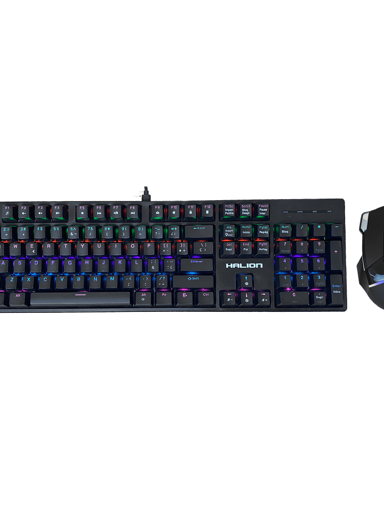 Kit Gamer Halion Pegaso HA-861C Teclado Mecánico Switch Blue y Mouse RGB USB 1