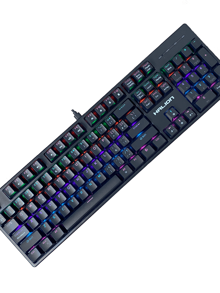 Kit Gamer Halion Pegaso HA-861C Teclado Mecánico Switch Blue y Mouse RGB USB 3