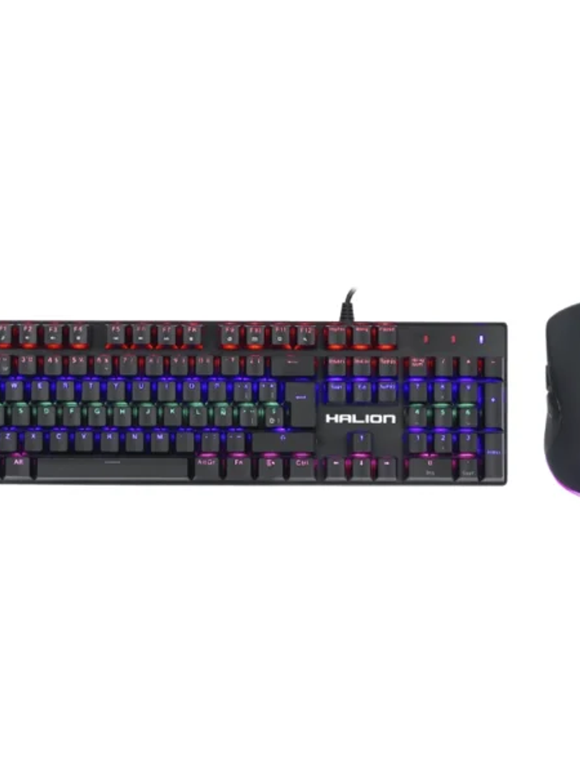 Combo Gamer Halion Smaug HA-865C RGB – Teclado Mecánico y Mouse Óptico USB 1