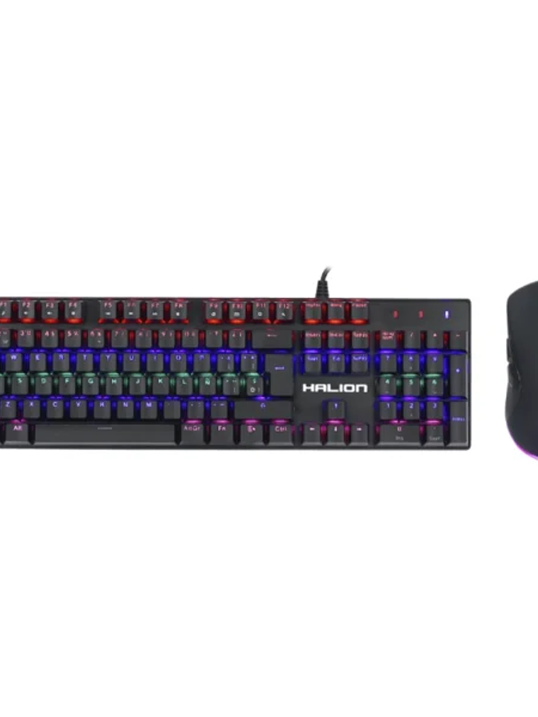 Combo Gamer Halion Smaug HA-865C RGB – Teclado Mecánico y Mouse Óptico USB 1