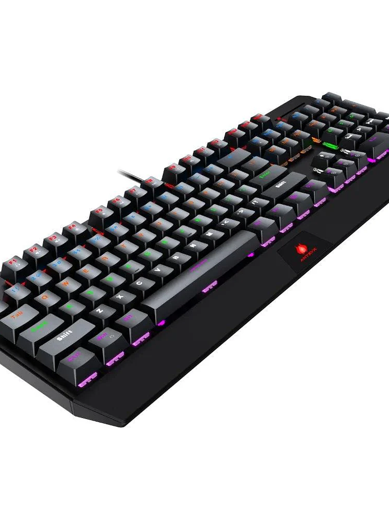 Teclado Mecánico Antryx Chrome Storm MK730 con Iluminación RGB Rainbow y Switch Outemu 3
