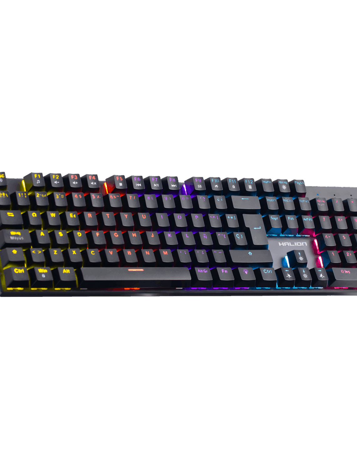 Teclado Mecánico Halion KM203 Comanche 105 Switch Rojo LED Rainbow USB – 26 Teclas Anti-Ghosting 1