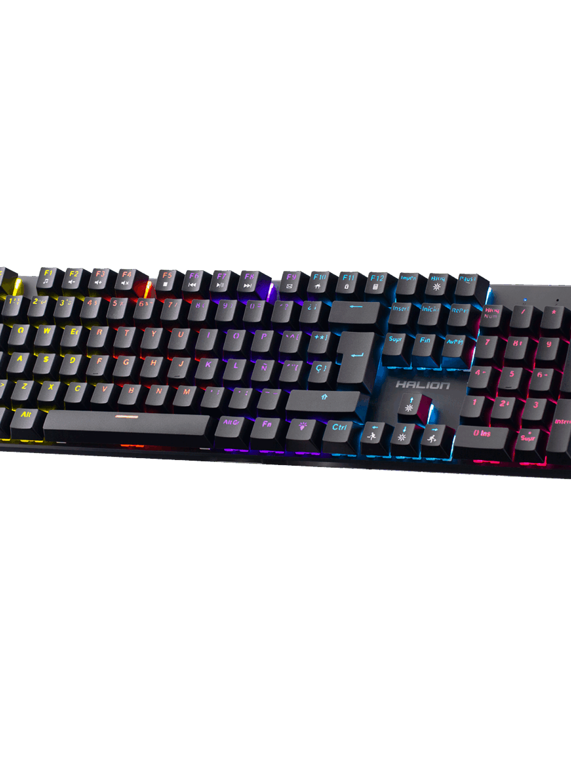 Teclado Mecánico Halion KM203 Comanche 105 Switch Rojo LED Rainbow USB – 26 Teclas Anti-Ghosting 2