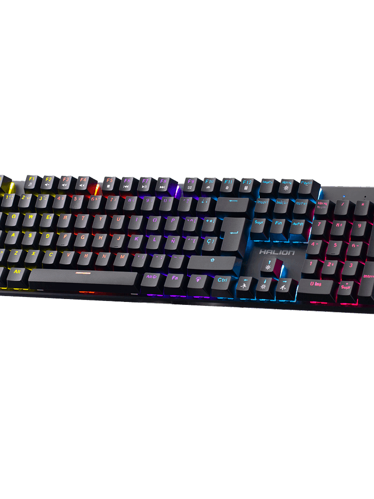 Teclado Mecánico Halion KM203 Comanche 105 Switch Rojo LED Rainbow USB – 26 Teclas Anti-Ghosting 2