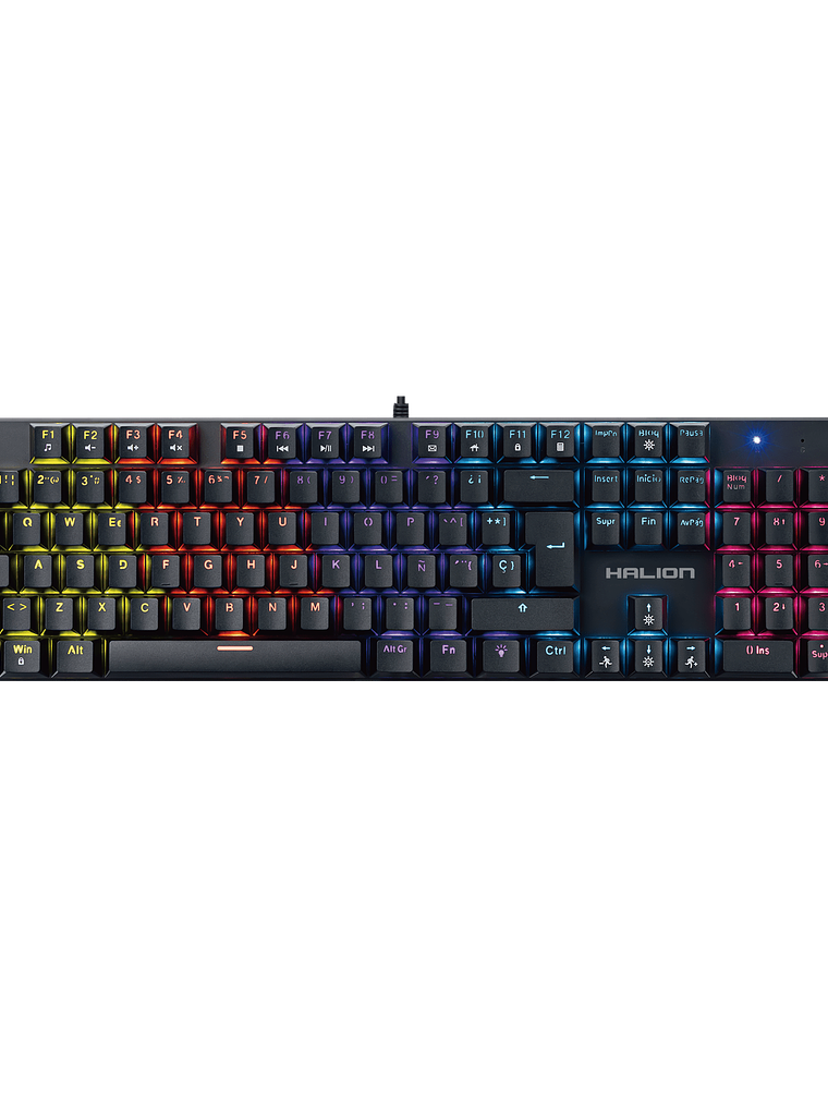 Teclado Mecánico Halion KM203 Comanche 105 Switch Rojo LED Rainbow USB – 26 Teclas Anti-Ghosting 4