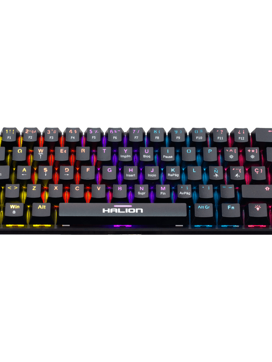 Teclado Mecánico Halion KM201 Comanche 62 Switch Rojo LED Rainbow USB – Compacto 22 Teclas Anti-Ghosting 1