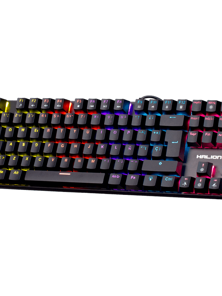 Teclado Mecánico Halion KM202 Comanche 88 Switch Rojo LED Rainbow USB – 26 Teclas Anti-Ghosting 3