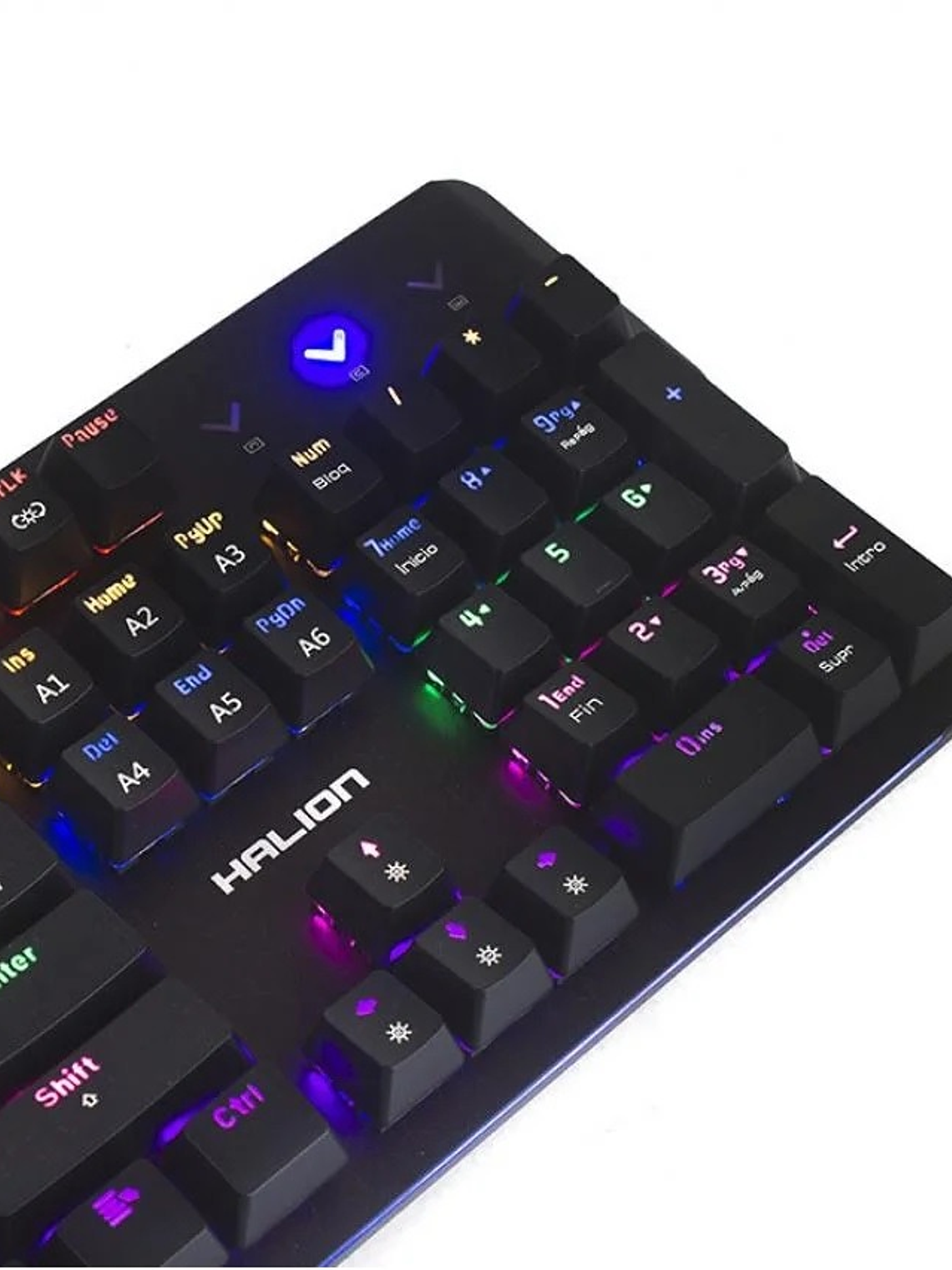 Teclado Gamer Mecánico Halion HA-K940 Mustang RGB 104 Teclas Outemu Blue USB Waterproof Anti-Ghosting 4