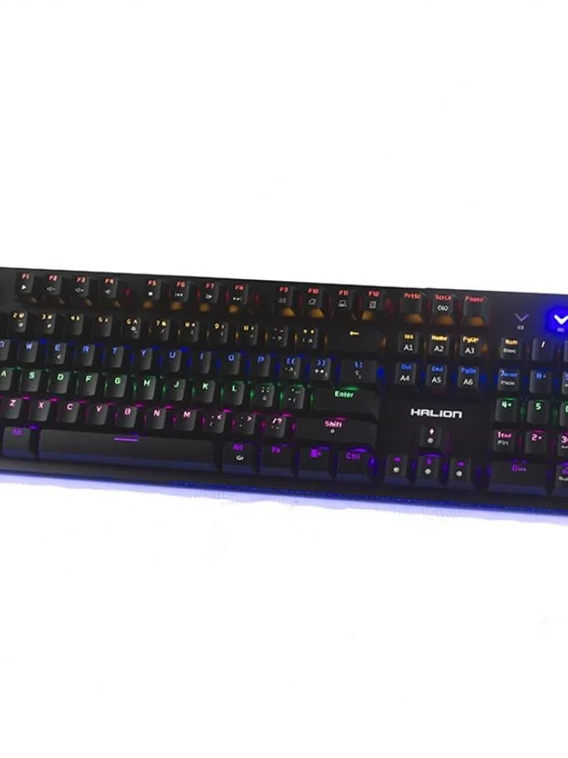 Teclado Gamer Mecánico Halion HA-K940 Mustang RGB 104 Teclas Outemu Blue USB Waterproof Anti-Ghosting 2