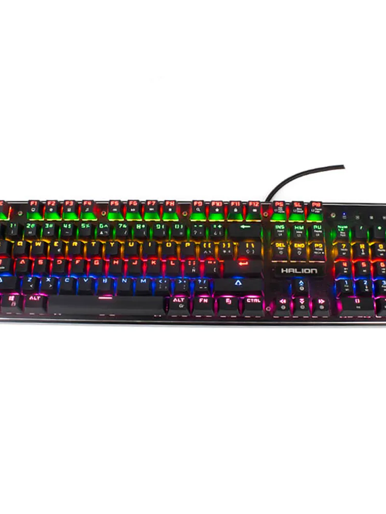 Teclado Mecánico Gamer Halion HA-K990 Apolo RGB 104 Teclas USB Anti-Ghosting Silencioso 1