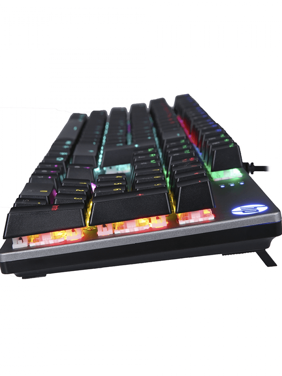 Teclado Mecánico Gamer HP GK400F 106 Teclas Retroiluminación LED Arcoíris Plateado USB 4