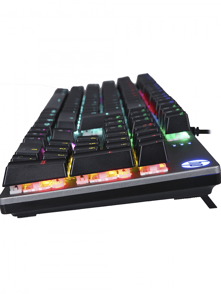 Teclado Mecánico Gamer HP GK400F 106 Teclas Retroiluminación LED Arcoíris Plateado USB 4
