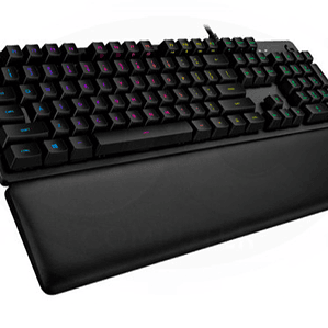 Teclado Mecánico Gamer Logitech G513 Carbon RGB GX Blue Aluminio con Reposamanos USB