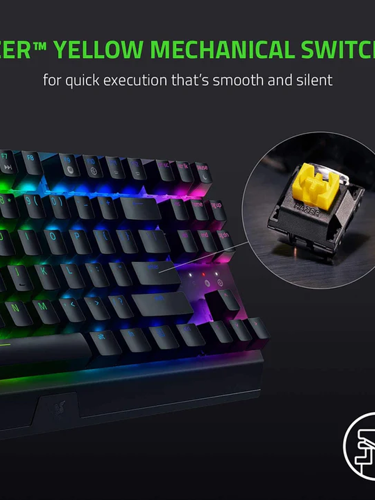 Teclado Mecánico Gamer Razer BlackWidow V3 TKL RGB Chroma Switch Yellow Lineal Español 5