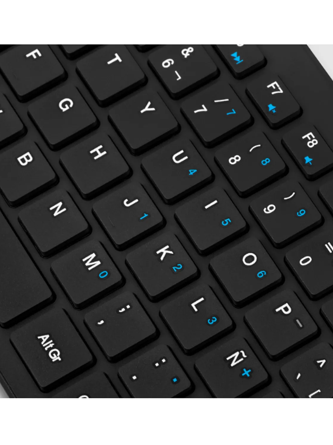 Teclado Multimedia Pascal+ Slim MIC K500 USB Micronics – Teclas Tipo Chocolate, Funciones Multimedia, Español / Internacional 2