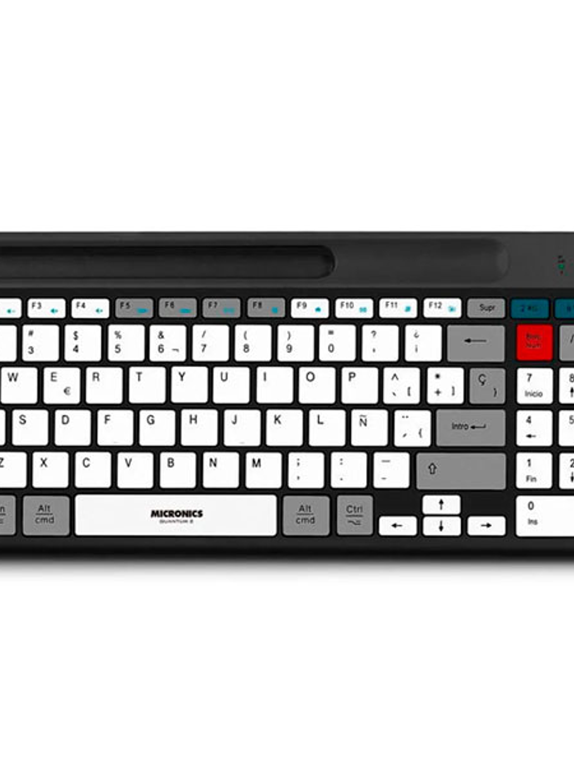 Teclado Micronics Quantum 3 MIC K600-3M Bluetooth Recargable – Teclas Tipo Chocolate, Funciones Multimedia, Español / Internacional 1