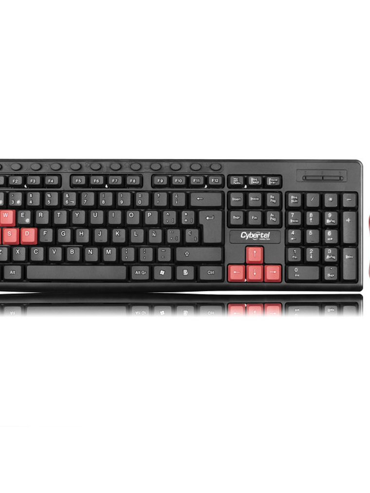 Kit USB Teclado y Mouse Cybertel Hamilton CYB T109 Alámbrico Multimedia Español 1000 DPI Compatible Windows y Linux 1