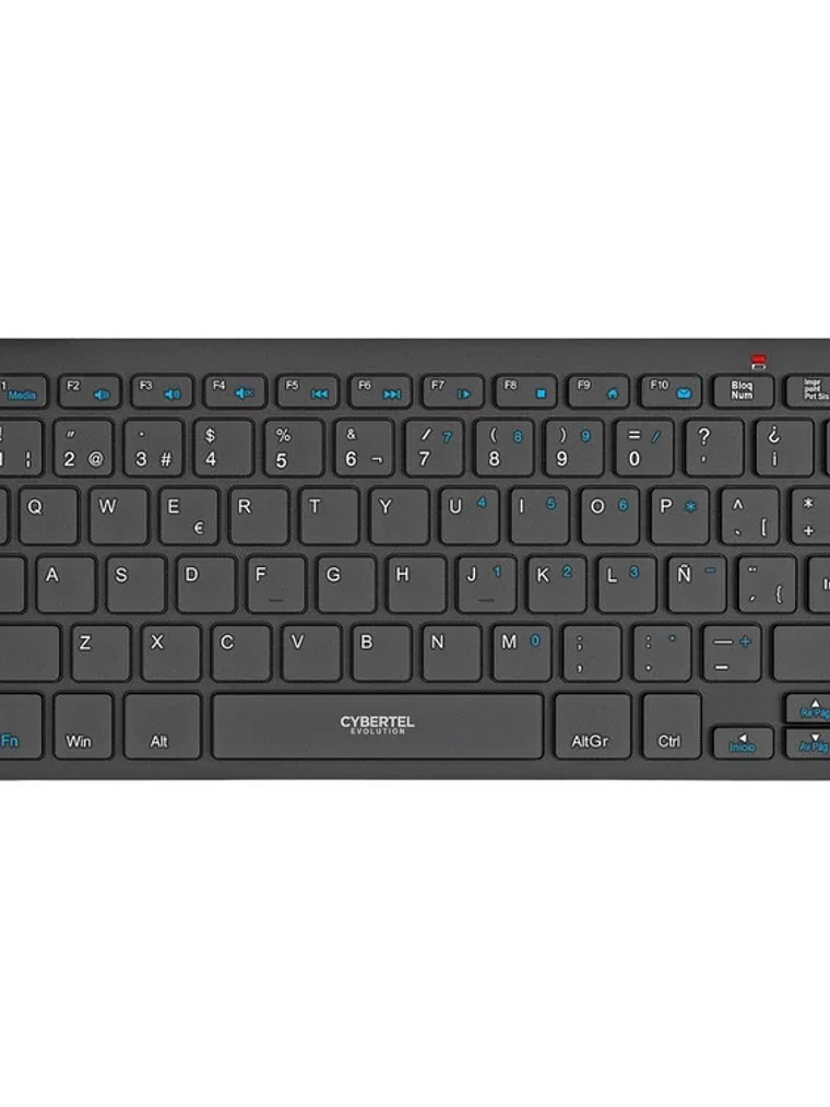 Kit Inalámbrico Teclado y Mouse Cybertel Evolution CYB WT801 Negro 2.4GHz USB Compacto 78 Teclas 1000 DPI Español 3